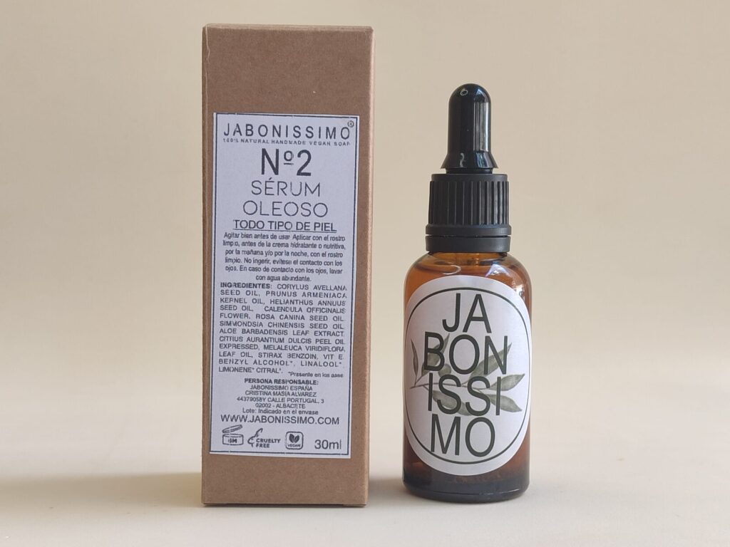 botella de sérum jabonissimo número dos junto a su caja